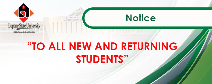 Notice for All Returning Students and all Part 1.1